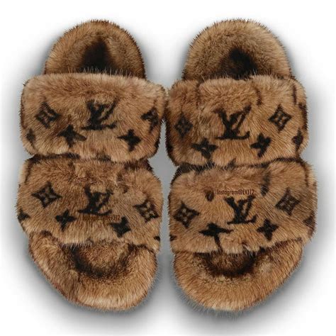 mink fur slippers louis vuitton